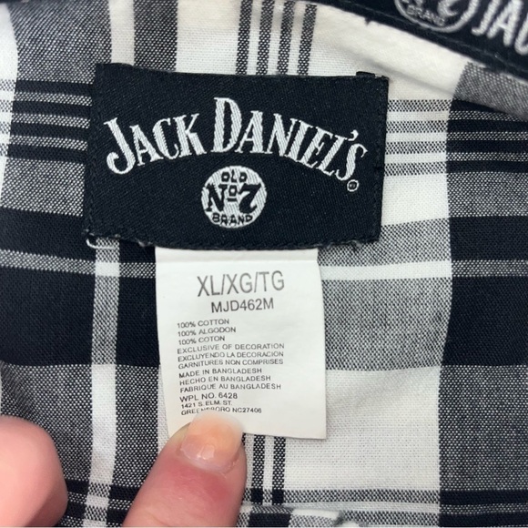 Jack Daniels Wrangler Button Western Shirt Plaid  Mens Sz XL Embroidered Logo - Picture 5 of 12